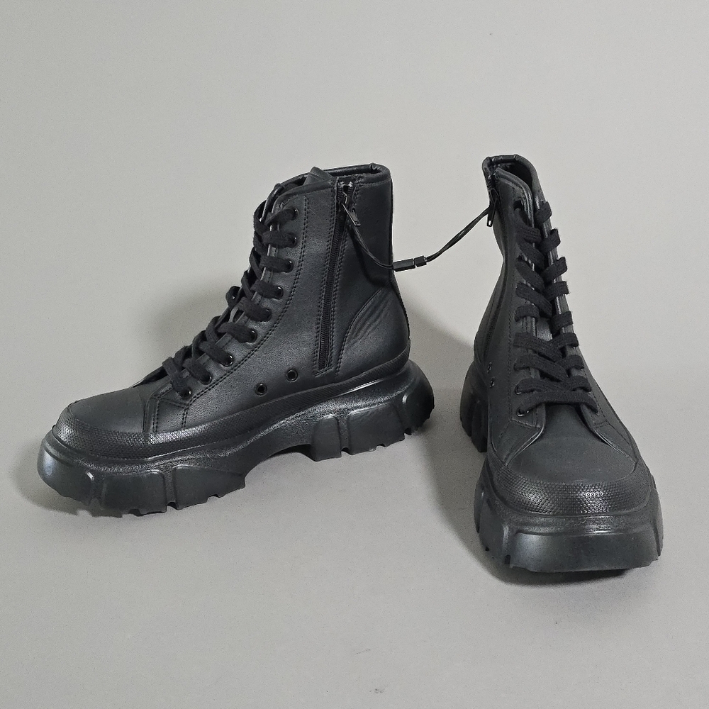 ZARA High Top Chunky Heel Platform Sneakers Boots Waterproof 10 / 41 Rainboots